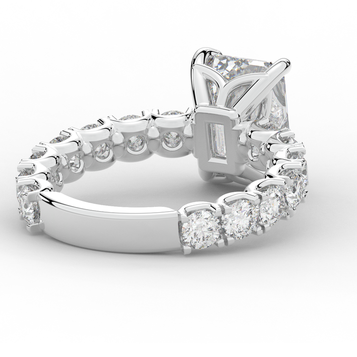 4.35CT.TW EMERALD CUT LAB DIAMOND ENGAGEMENT RING - Nazarelle