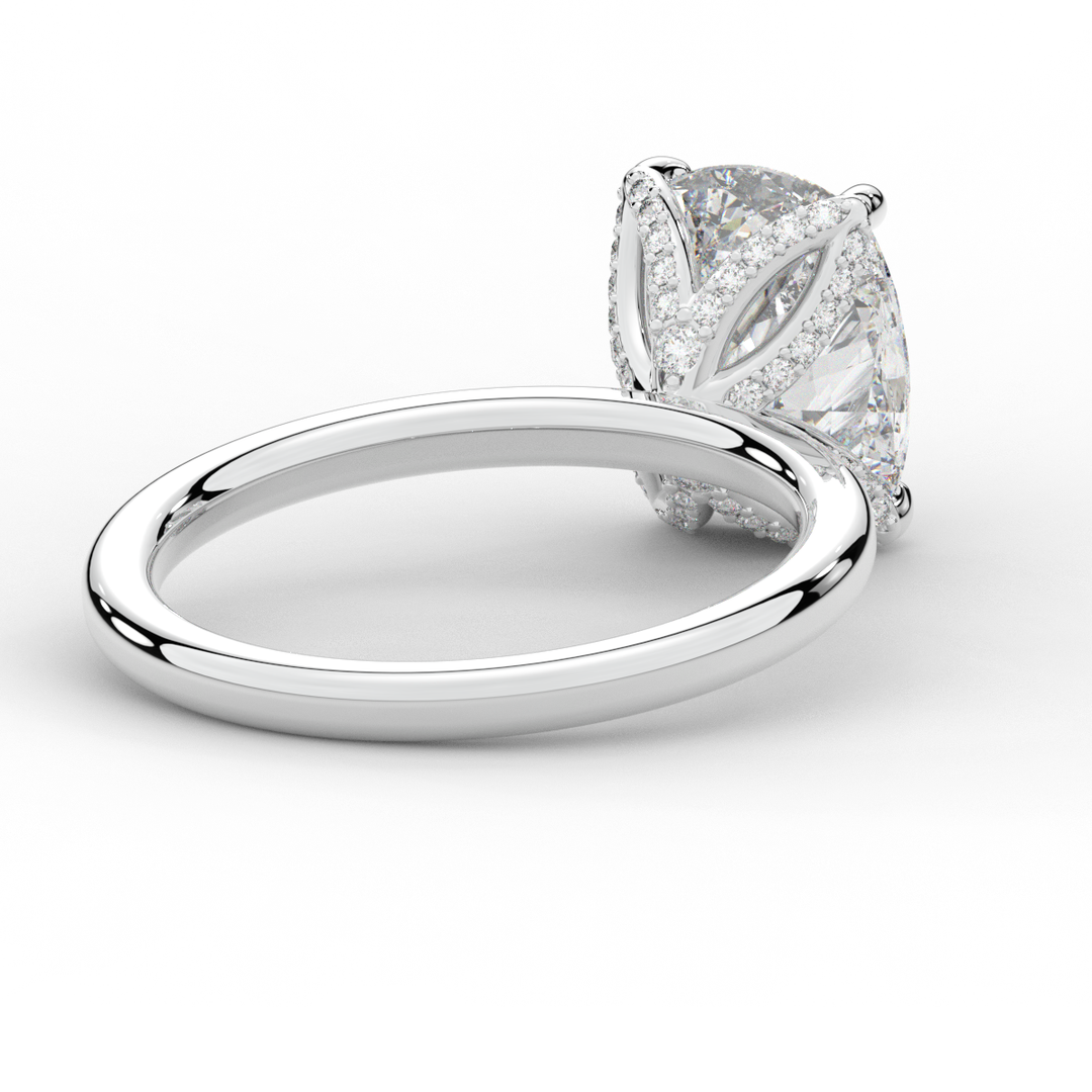 3.10CT.TW CUSHION LAB DIAMOND ENGAGEMENT RING - Nazarelle