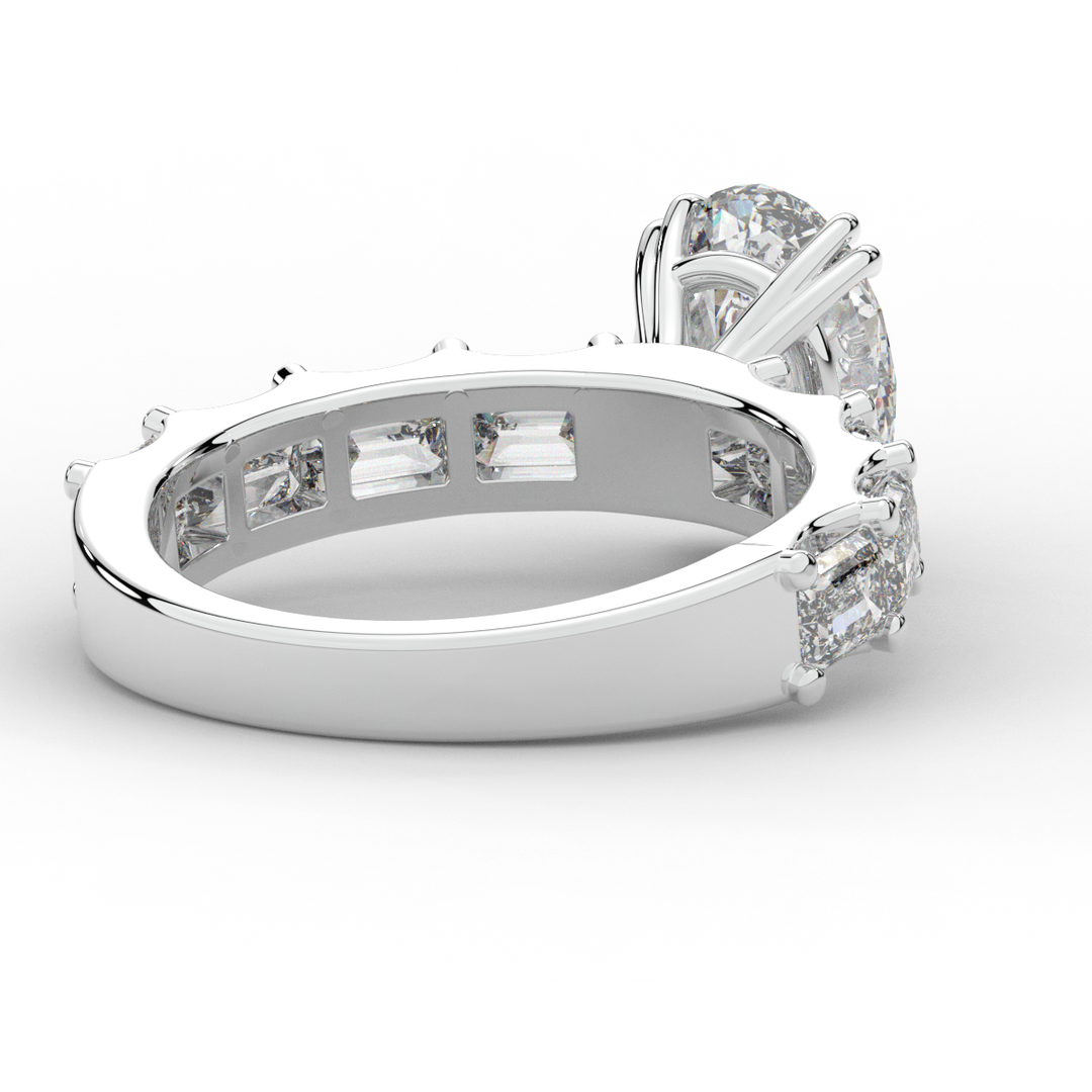 3.75CT.TW OVAL LAB DIAMOND SOLITAIRE ENGAGEMENT RING - Nazarelle