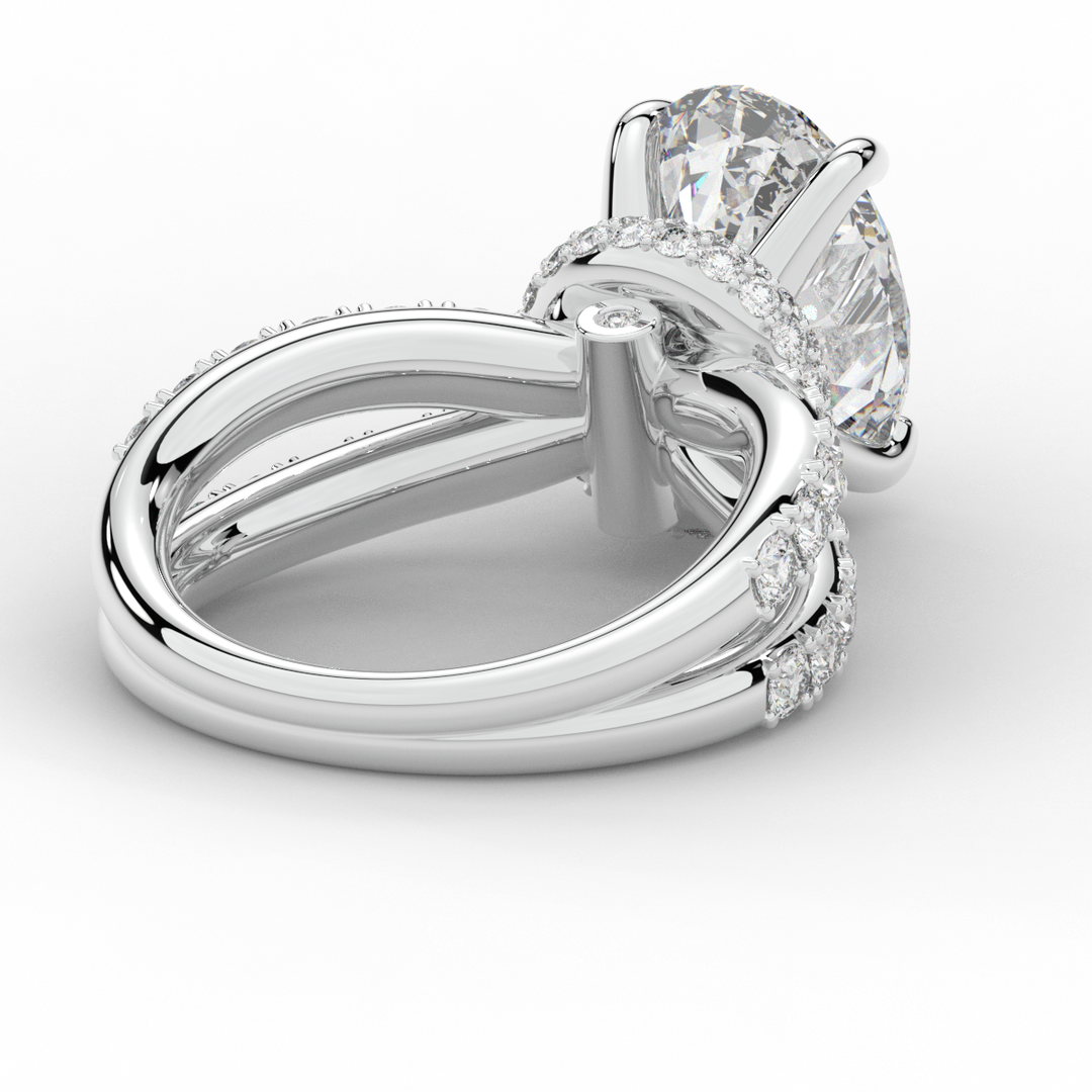 6.25CT.TW OVAL LAB DIAMOND ENGAGEMENT RING - Nazarelle