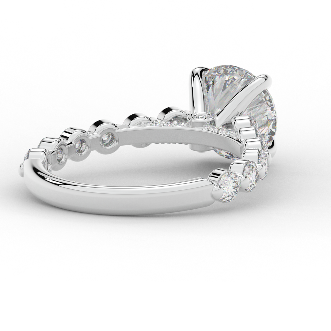 3.90CT.TW ROUND LAB DIAMOND ENGAGEMENT RING - Nazarelle