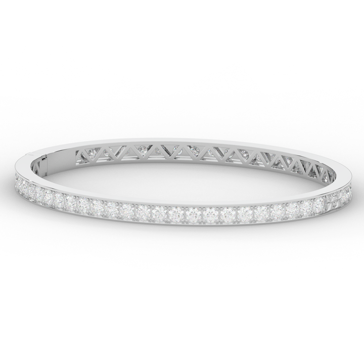 5.10CT.TW ROUND LAB DIAMOND BANGLE - Nazarelle
