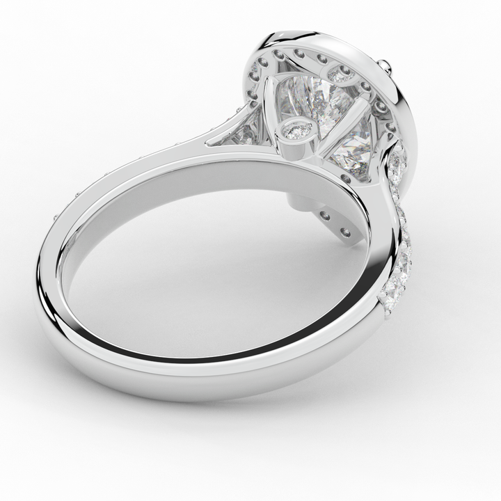 2.50CT.TW PEAR LAB DIAMOND HALO ENGAGEMENT RING - Nazarelle