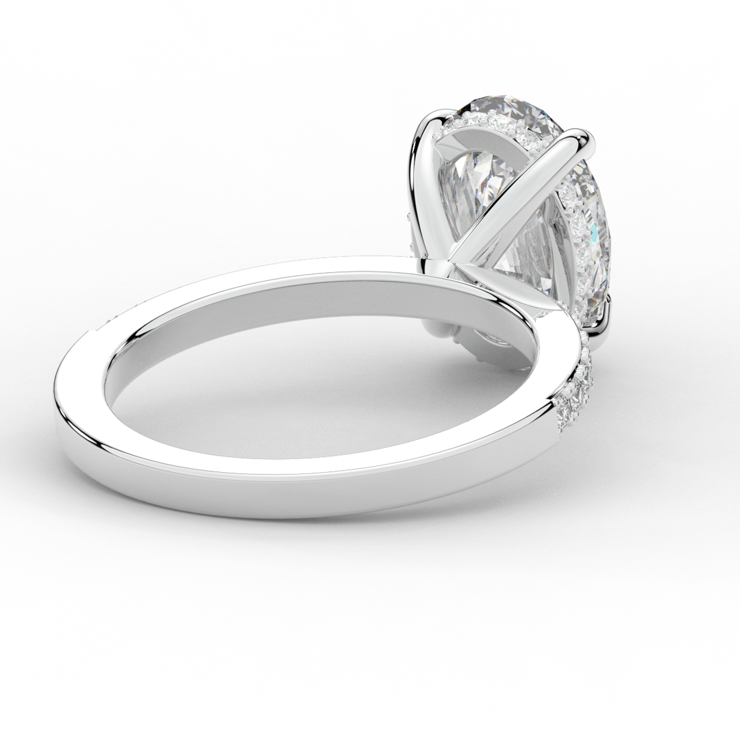 2.70CT.TW OVAL LAB DIAMOND SOLITAIRE ENGAGEMENT RING - Nazarelle