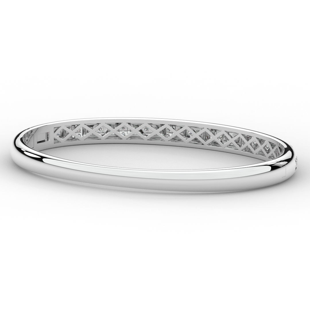 1.25CT.TW ROUND LAB DIAMOND BANGLE - Nazarelle