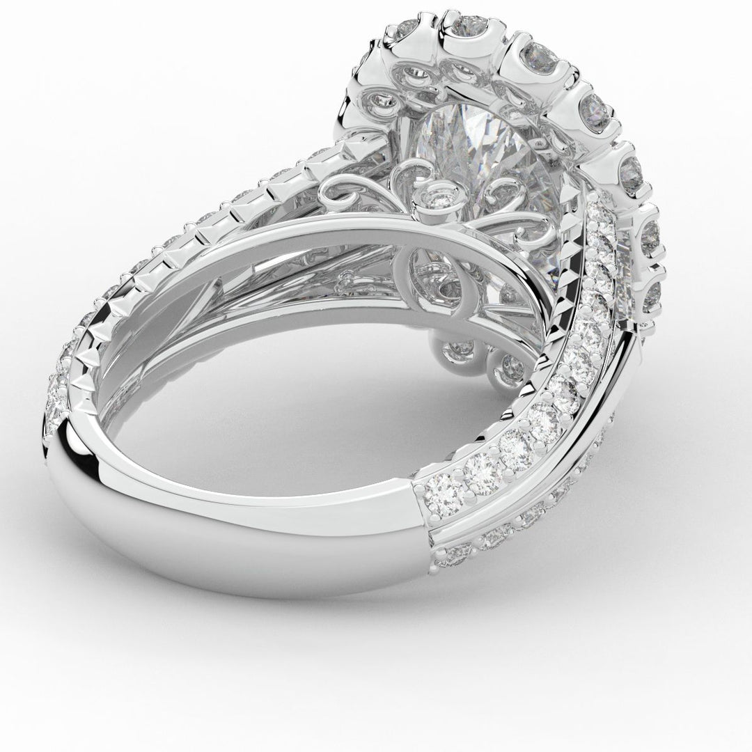 5.75CT.TW OVAL LAB DIAMOND HALO ENGAGEMENT RING - Nazarelle