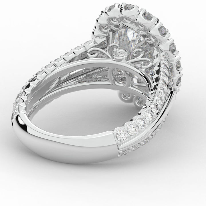 5.75CT.TW OVAL LAB DIAMOND HALO ENGAGEMENT RING - Nazarelle