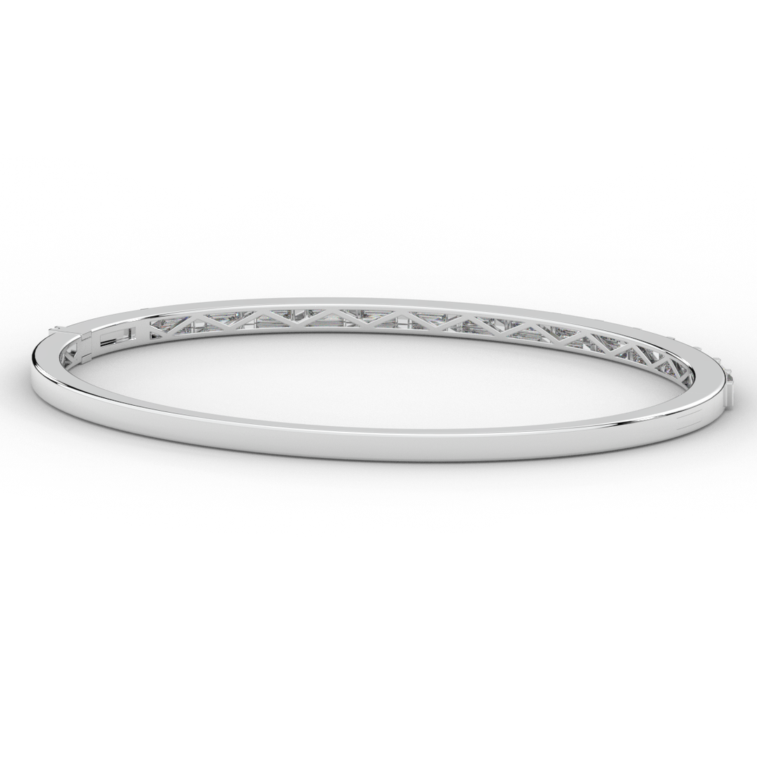 1.50CT.TW BAGUETTE LAB DIAMOND SHARED PRONG BANGLE - Nazarelle