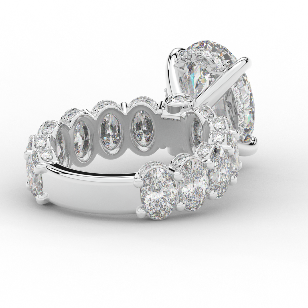 10.90CT.TW OVAL LAB DIAMOND SOLITAIRE ENGAGEMENT RING - Nazarelle