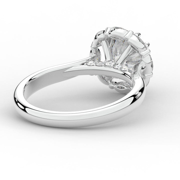 2.40CT.TW ROUND LAB DIAMOND HALO ENGAGEMENT RING - Nazarelle