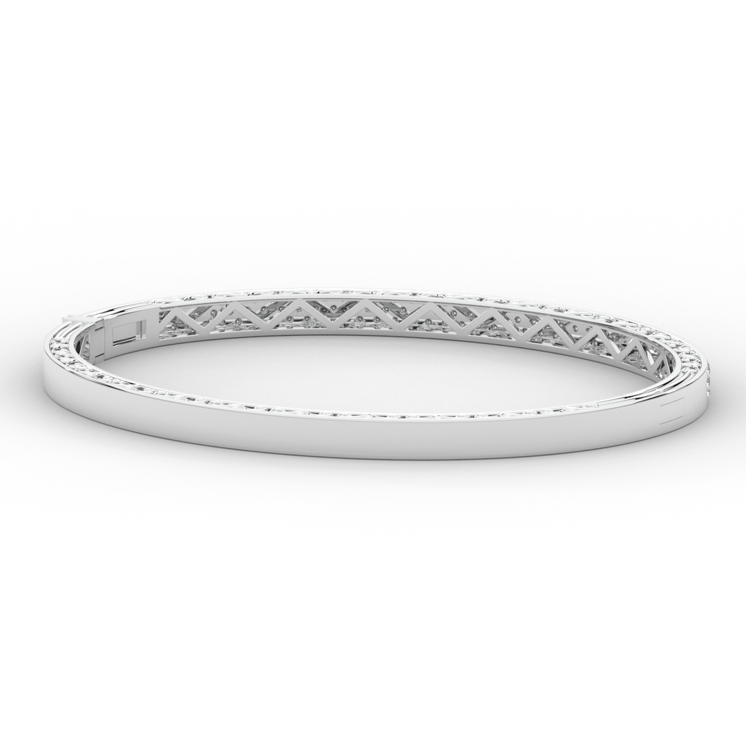 0.75CT.TW 3 ROW ROUND LAB DIAMOND  BANGLE - Nazarelle