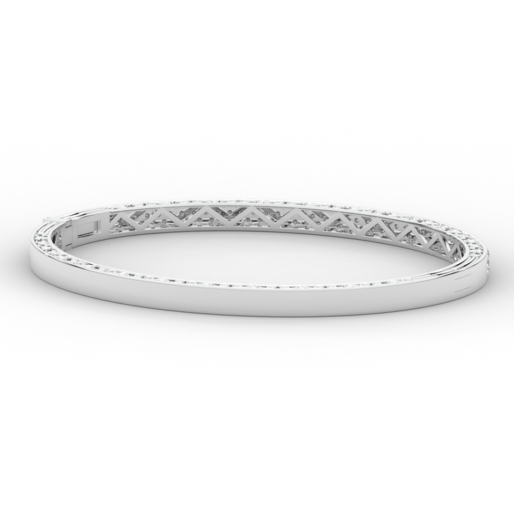 0.75CT.TW 3 ROW ROUND LAB DIAMOND  BANGLE - Nazarelle