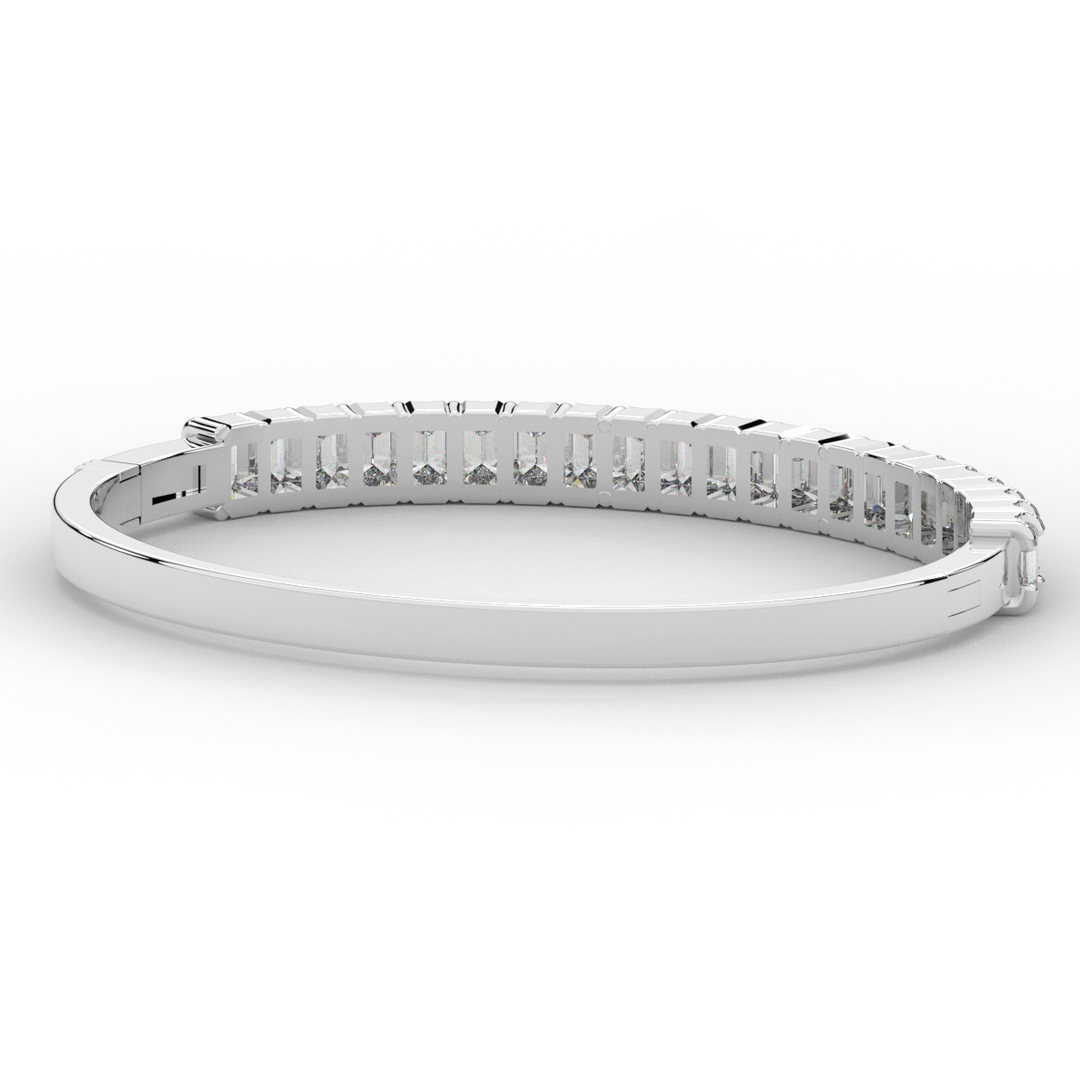 6.50CT.TW EMERALD CUT LAB DIAMOND BANGLE - Nazarelle