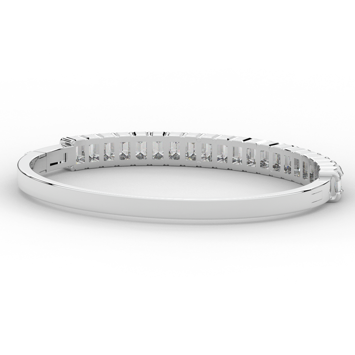 6.50CT.TW EMERALD CUT LAB DIAMOND BANGLE - Nazarelle