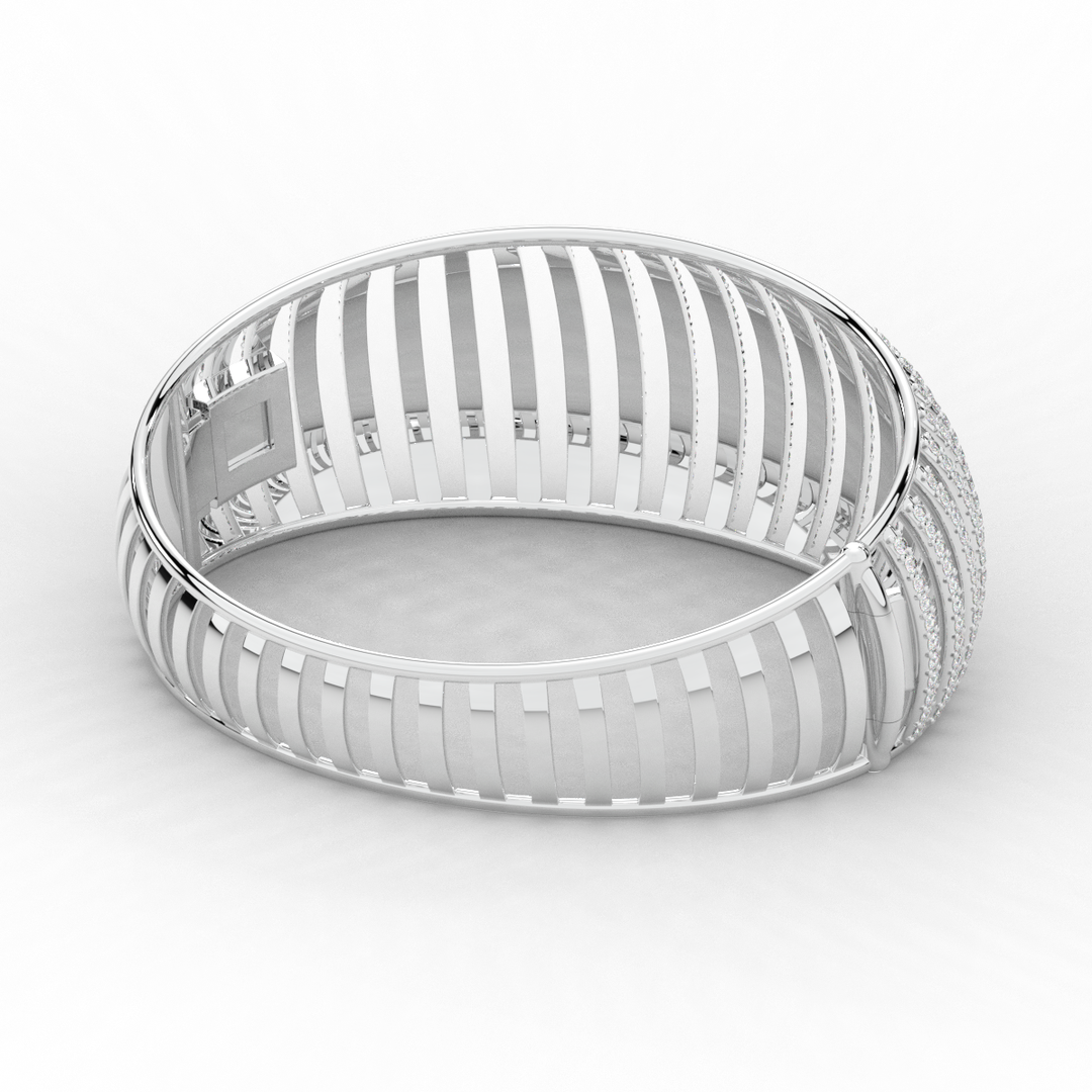 4.00CT.TW ROUND LAB DIAMOND BANGLE - Nazarelle