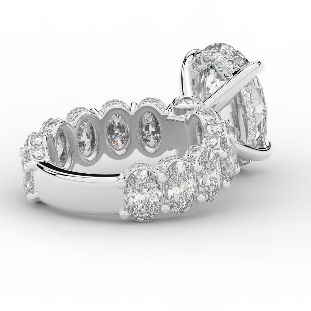 10.90CT.TW OVAL LAB DIAMOND SOLITAIRE ENGAGEMENT RING - Nazarelle