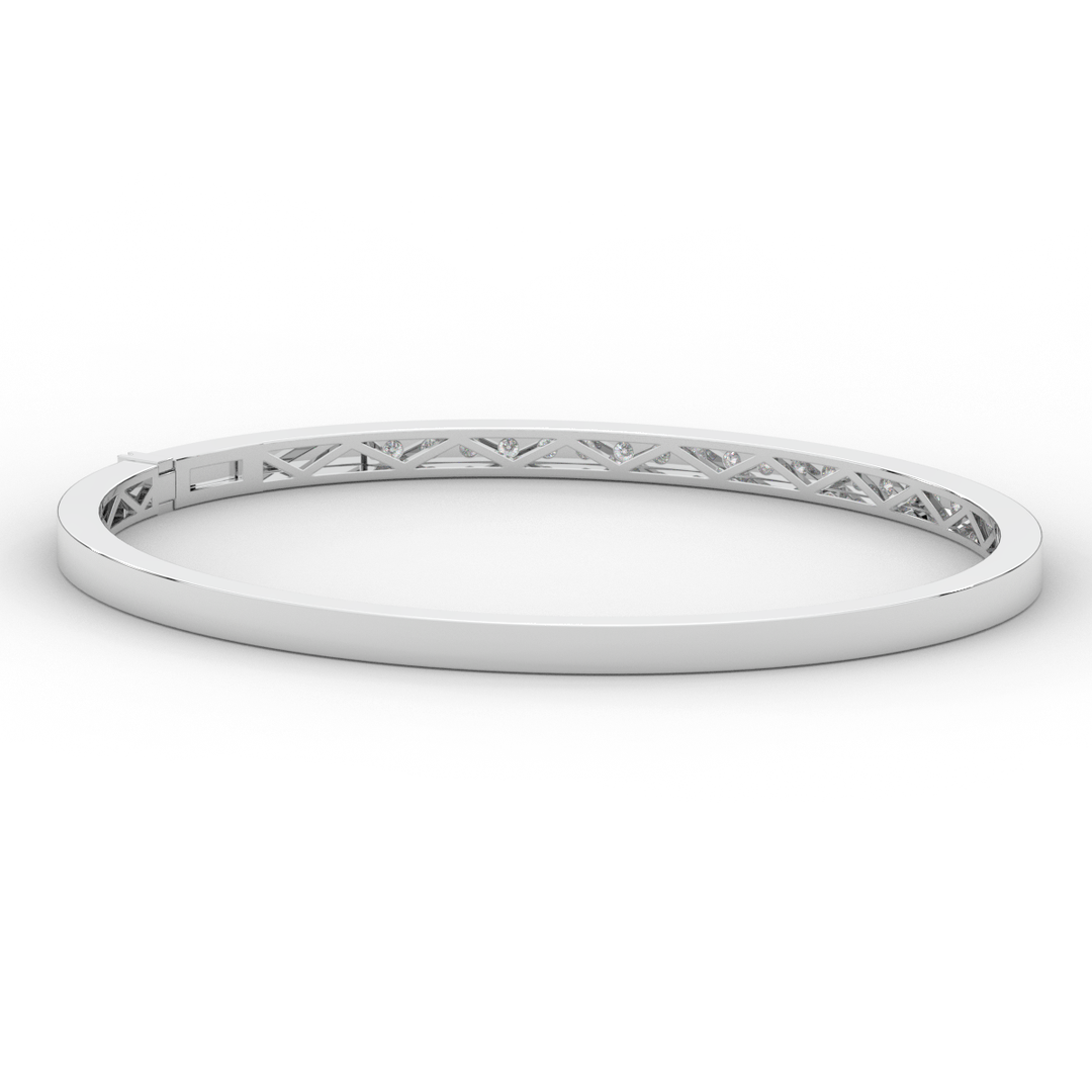 0.90CT.TW ROUND LAB DIAMOND BANGLE - Nazarelle