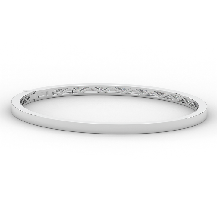 0.90CT.TW ROUND LAB DIAMOND BANGLE - Nazarelle