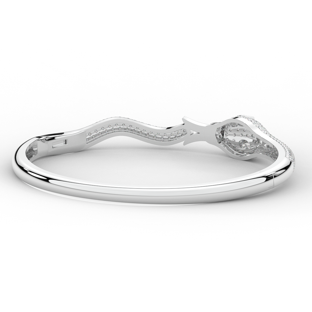 2.00CT.TW ROUND AND PEAR LAB DIAMOND SNAKE BANGLE - Nazarelle