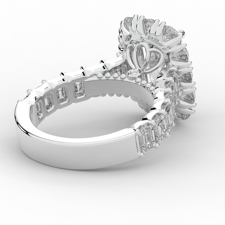 6.00CT.TW RADIANT LAB DIAMOND HALO ENGAGEMENT RING - Nazarelle