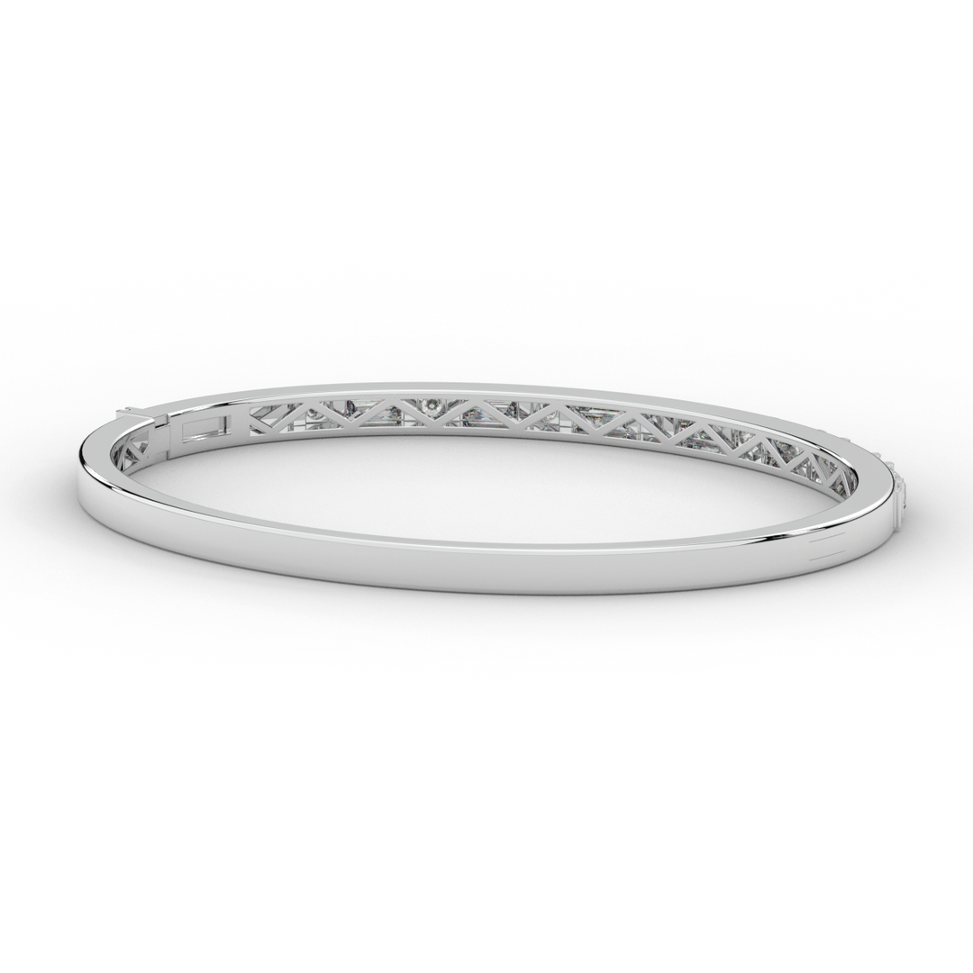 2.75CT.TW ROUND AND EMERALD CUT LAB DIAMOND SHARED PRONG BANGLE - Nazarelle