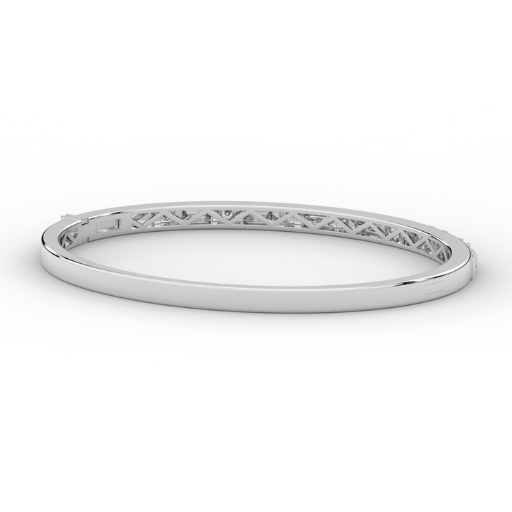 2.75CT.TW ROUND AND EMERALD CUT LAB DIAMOND SHARED PRONG BANGLE - Nazarelle