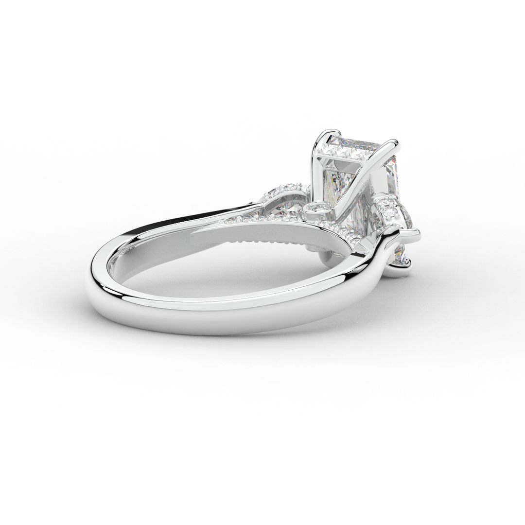 2.40CT.TW RADIANT LAB DIAMOND 3 STONE ENGAGEMENT RING - Nazarelle