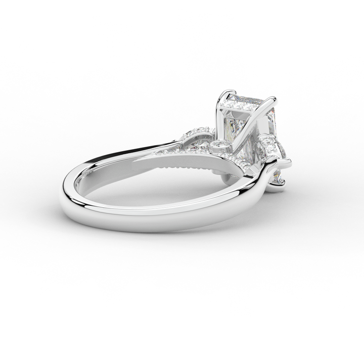 2.40CT.TW RADIANT LAB DIAMOND 3 STONE ENGAGEMENT RING - Nazarelle