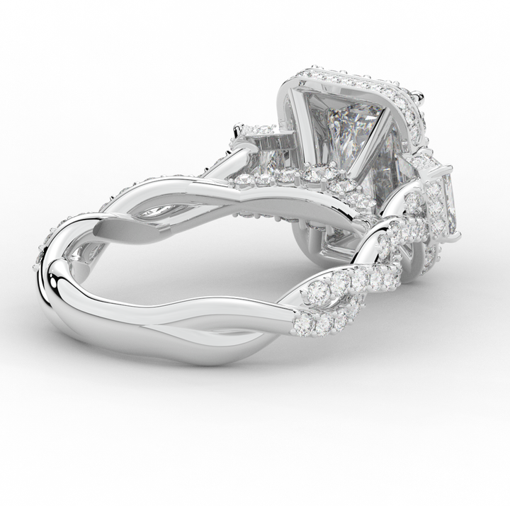4.70CT.TW RADIANT LAB DIAMOND 3 STONE ENGAGEMENT RING - Nazarelle