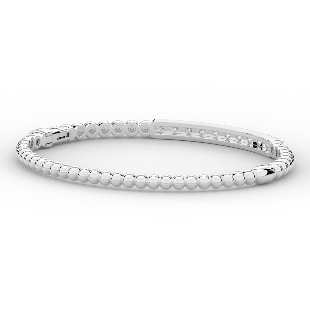 1.10CT.TW ROUND LAB DIAMOND BANGLE - Nazarelle