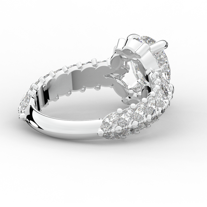 3.10CT.TW OVAL LAB DIAMOND HALO ENGAGEMENT RING - Nazarelle