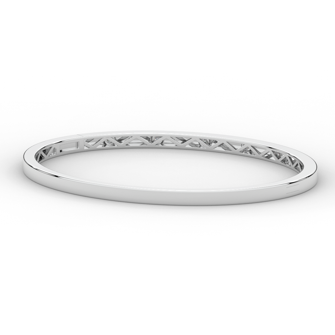 0.15CT.TW ROUND LAB BEZEL SET DIAMOND BANGLE - Nazarelle