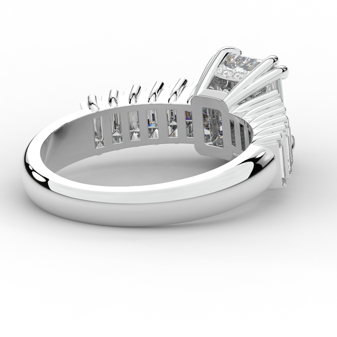 2.60CT.TW EMERALD CUT LAB DIAMOND ENGAGEMENT RING - Nazarelle