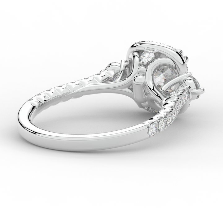 1.75CT.TW ROUND LAB DIAMOND HALO ENGAGEMENT RING - Nazarelle