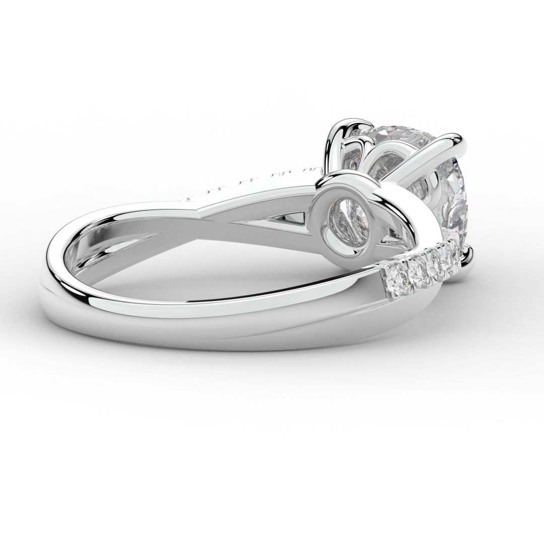 2.20CT.TW CUSHION LAB DIAMOND TWISTBAND ENGAGEMENT RING - Nazarelle