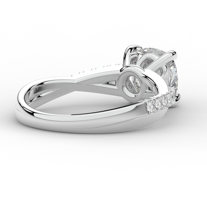 2.20CT.TW CUSHION LAB DIAMOND TWISTBAND ENGAGEMENT RING - Nazarelle