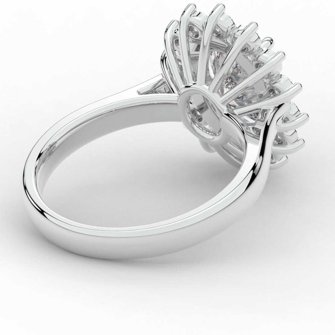 2.65CT.TW OVAL LAB DIAMOND HALO ENGAGEMENT RING - Nazarelle