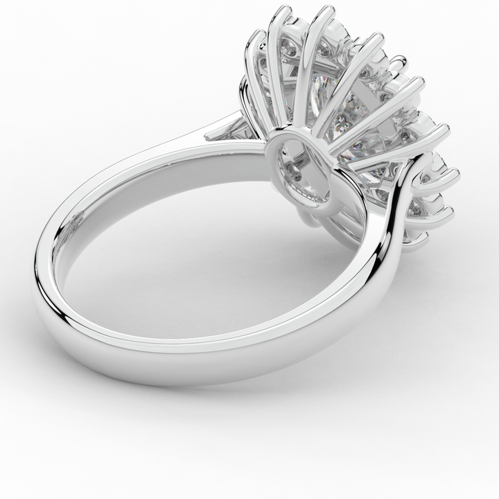 2.65CT.TW OVAL LAB DIAMOND HALO ENGAGEMENT RING - Nazarelle