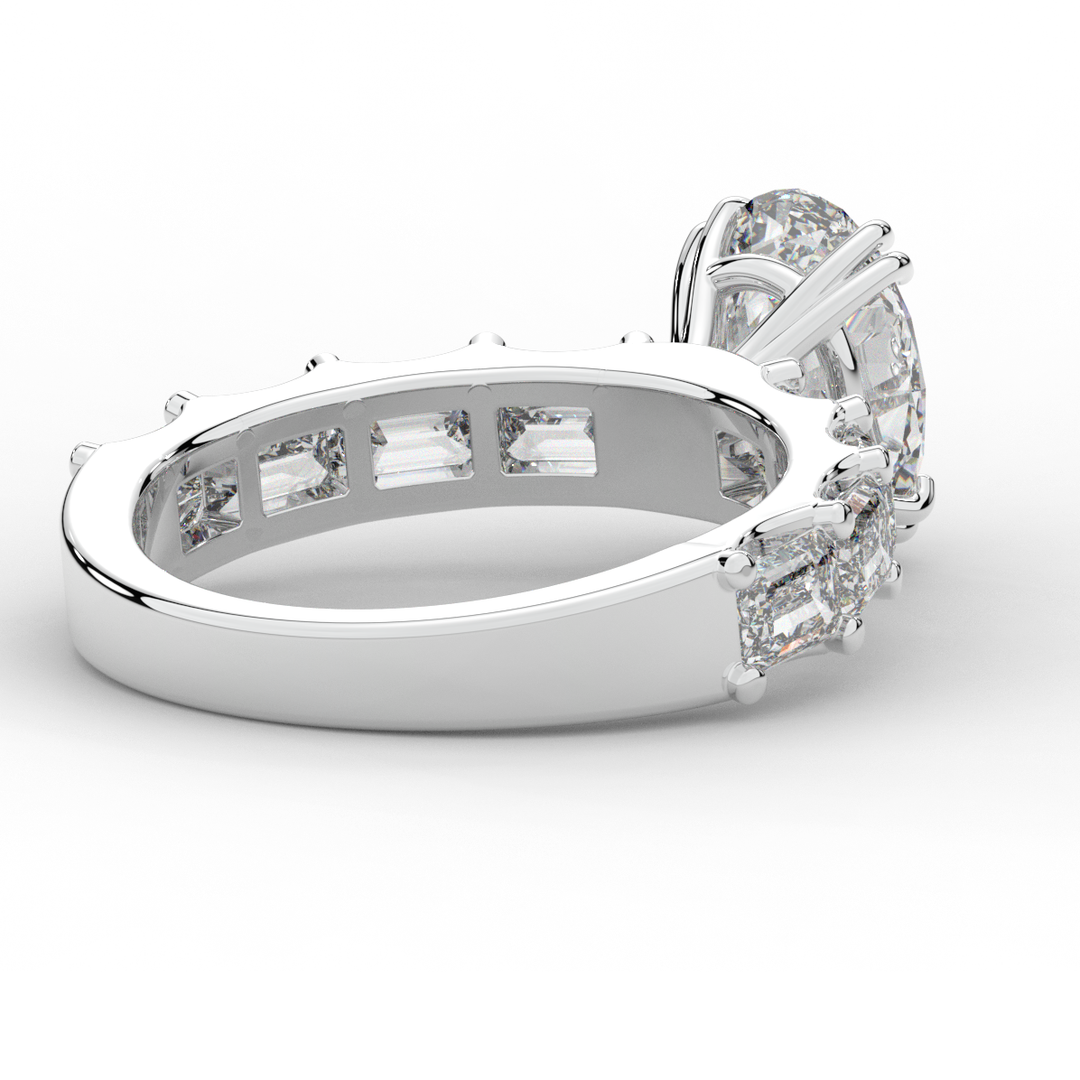 3.75CT.TW OVAL LAB DIAMOND SOLITAIRE ENGAGEMENT RING - Nazarelle