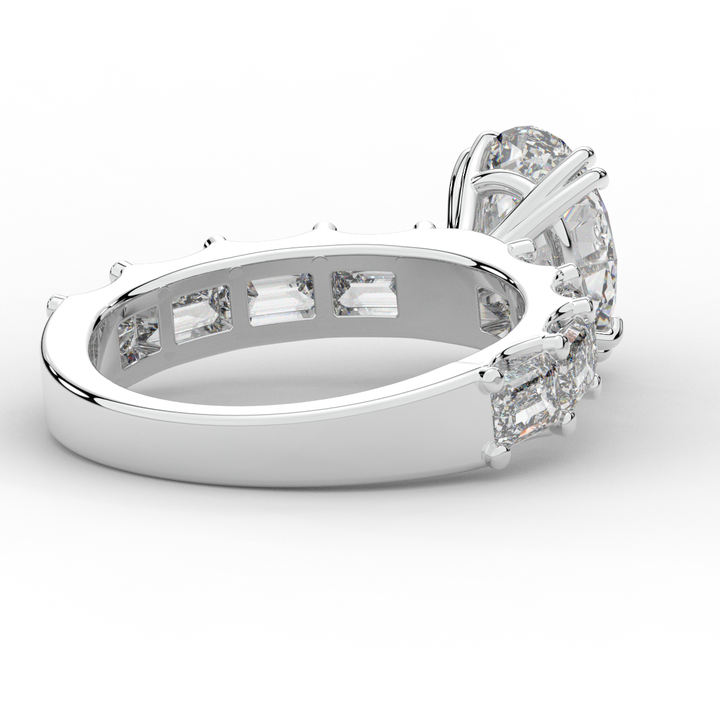 3.75CT.TW OVAL LAB DIAMOND SOLITAIRE ENGAGEMENT RING - Nazarelle