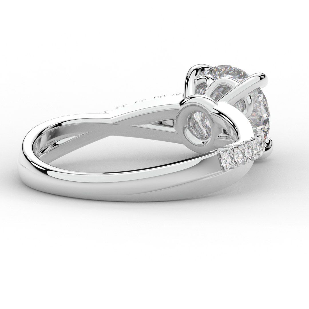 2.20CT.TW ROUND LAB DIAMOND TWISTBAND ENGAGEMENT RING - Nazarelle