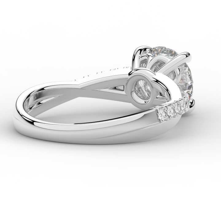 2.20CT.TW ROUND LAB DIAMOND TWISTBAND ENGAGEMENT RING - Nazarelle
