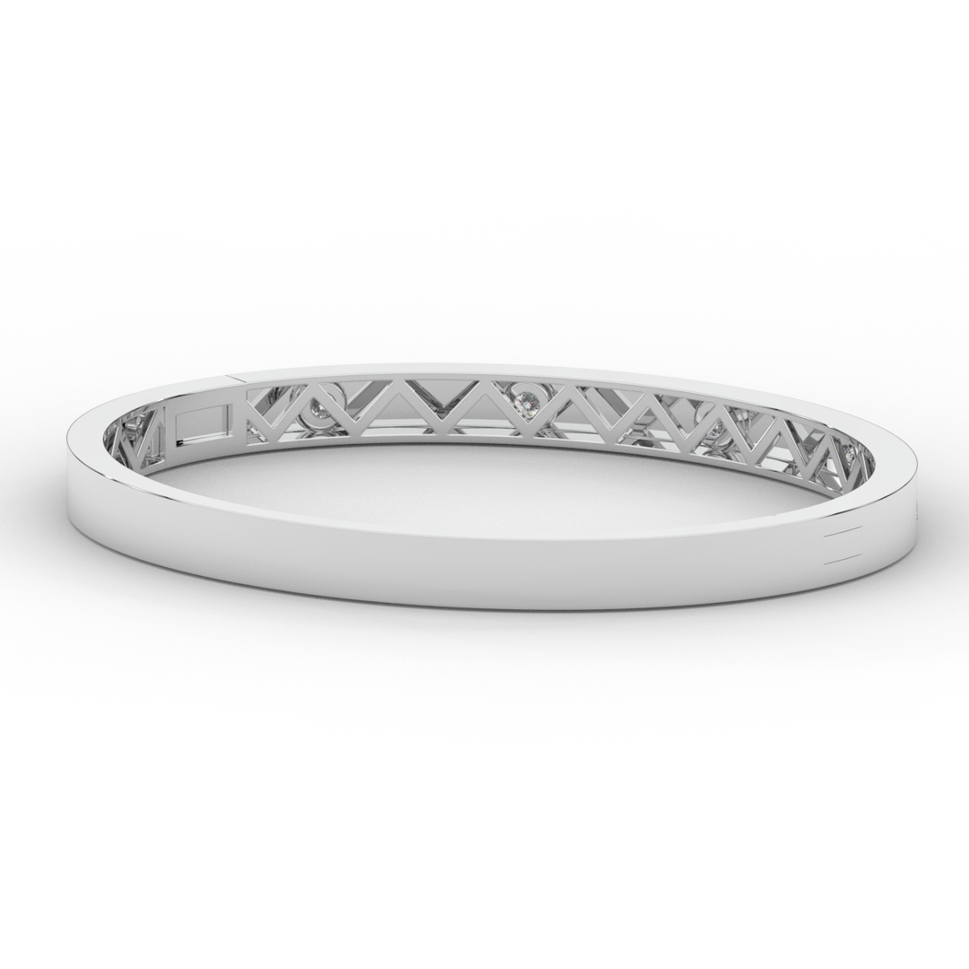 0.50CT.TW ROUND LAB DIAMOND BEZEL SET BANGLE - Nazarelle