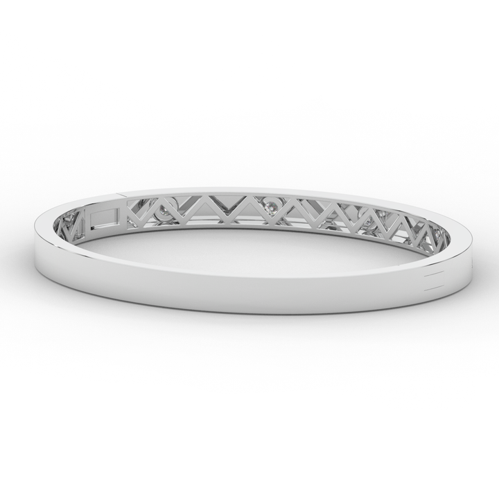 0.50CT.TW ROUND LAB DIAMOND BEZEL SET BANGLE - Nazarelle