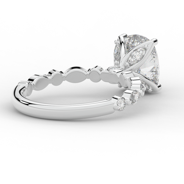 2.60CT.TW CUSHION LAB DIAMOND SOLITAIRE ENGAGEMENT RING - Nazarelle