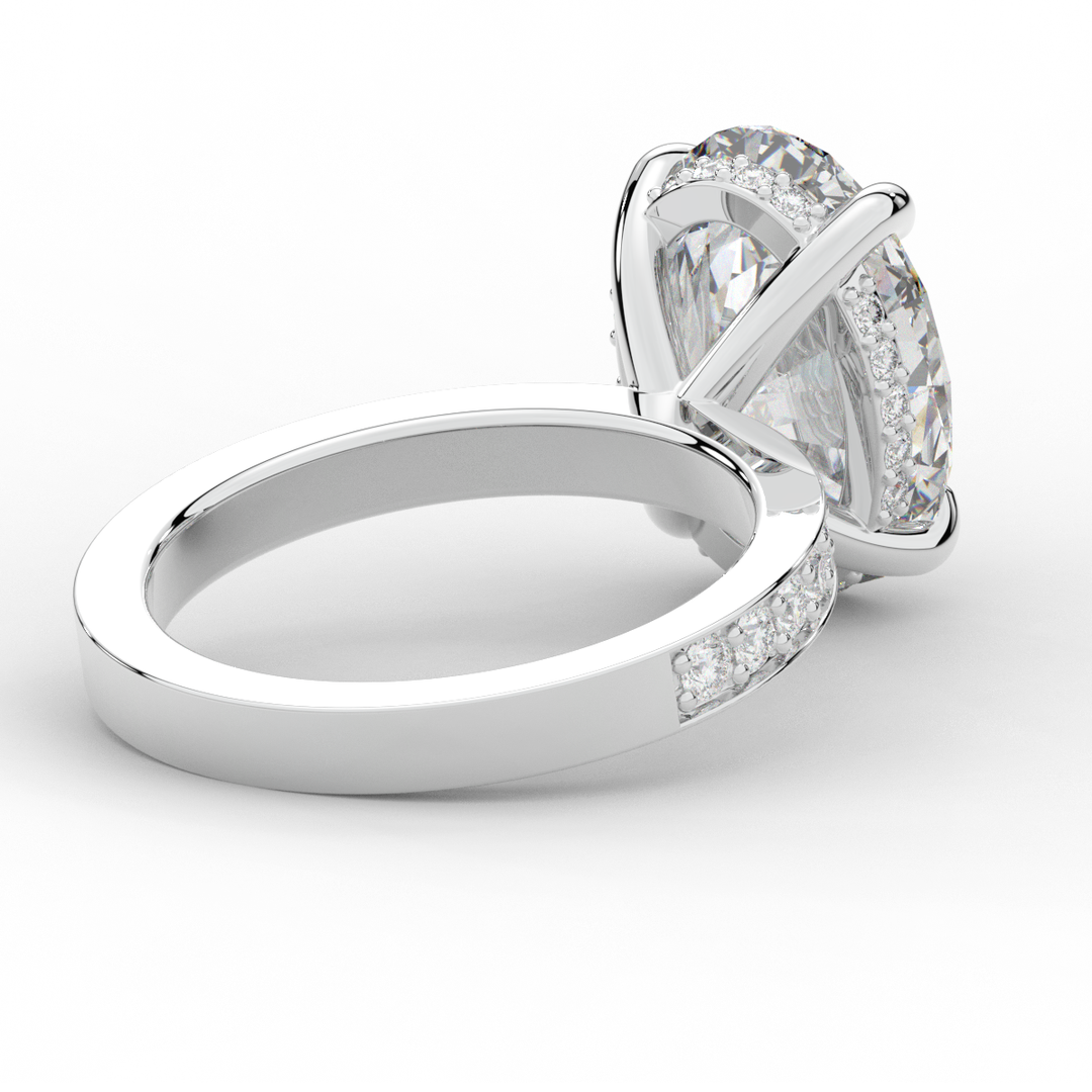 4.30CT.TW OVAL LAB DIAMOND BAND ENGAGEMENT RING - Nazarelle