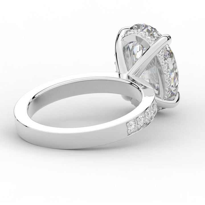 4.30CT.TW OVAL LAB DIAMOND BAND ENGAGEMENT RING - Nazarelle