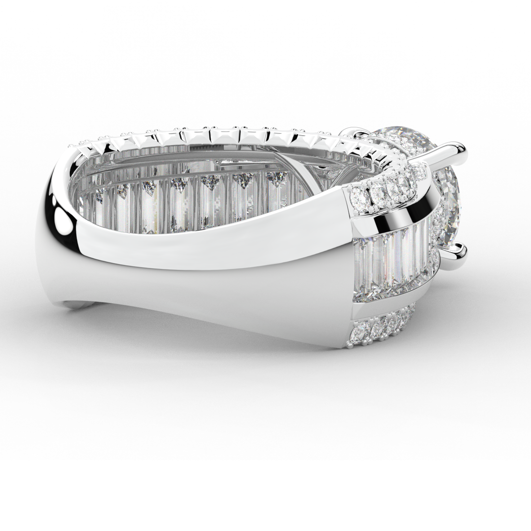 3.15CT.TW ROUND LAB DIAMOND ENGAGEMENT RING - Nazarelle