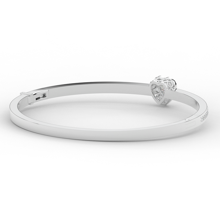 1.65CT.TW HEART AND ROUND LAB DIAMOND  BANGLE - Nazarelle