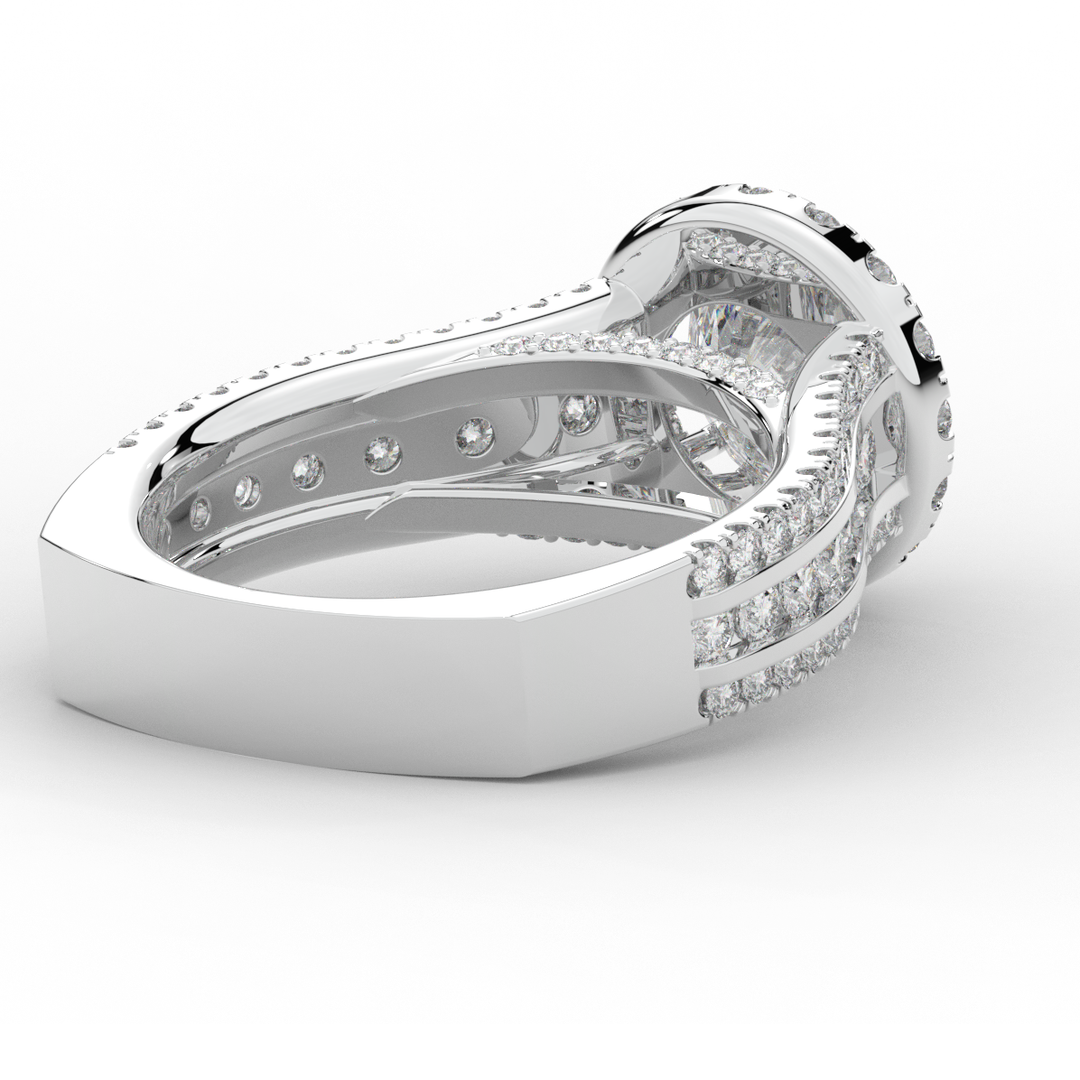 2.90CT.TW ROUND LAB DIAMOND HALO ENGAGEMENT RING - Nazarelle